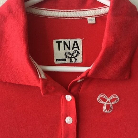 TNA  Aritzia Red Polo Shirt - Picture 3 of 6